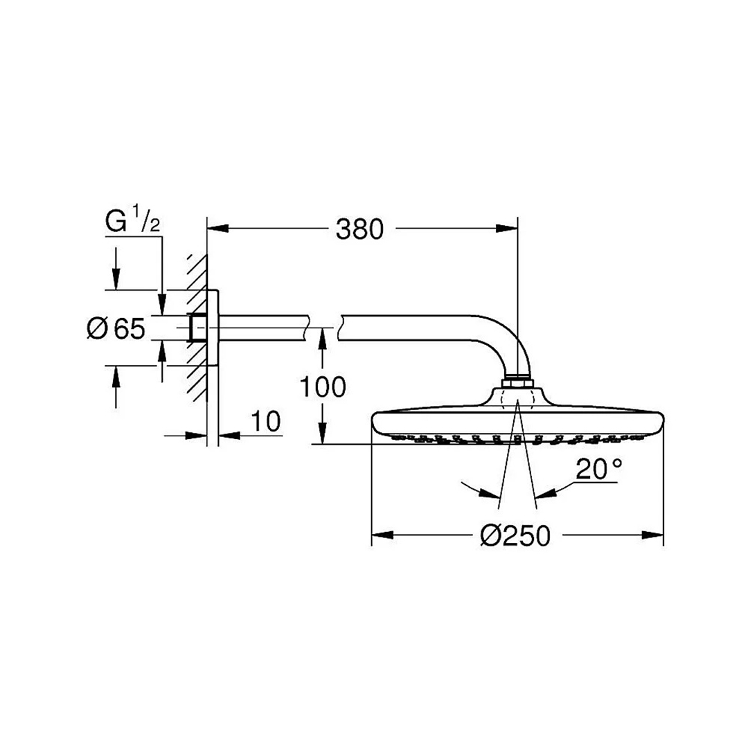 Shower set for installation 3in1 GROHE Eurosmart, Tempesta 250, Tempesta 110 – Grohe 11.1.135.0005 – снимка 5